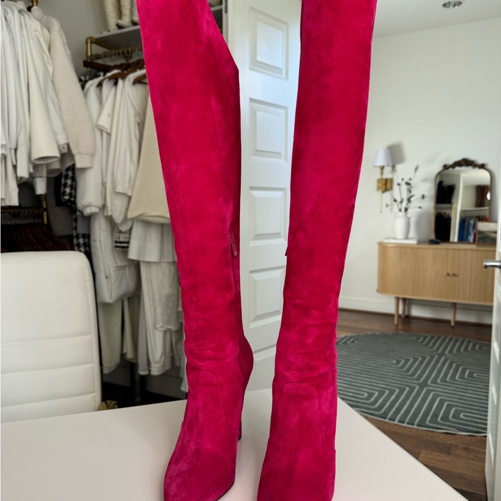 Women's CHRISTIAN LOUBOUTIN Fuchsia Suede Boots
